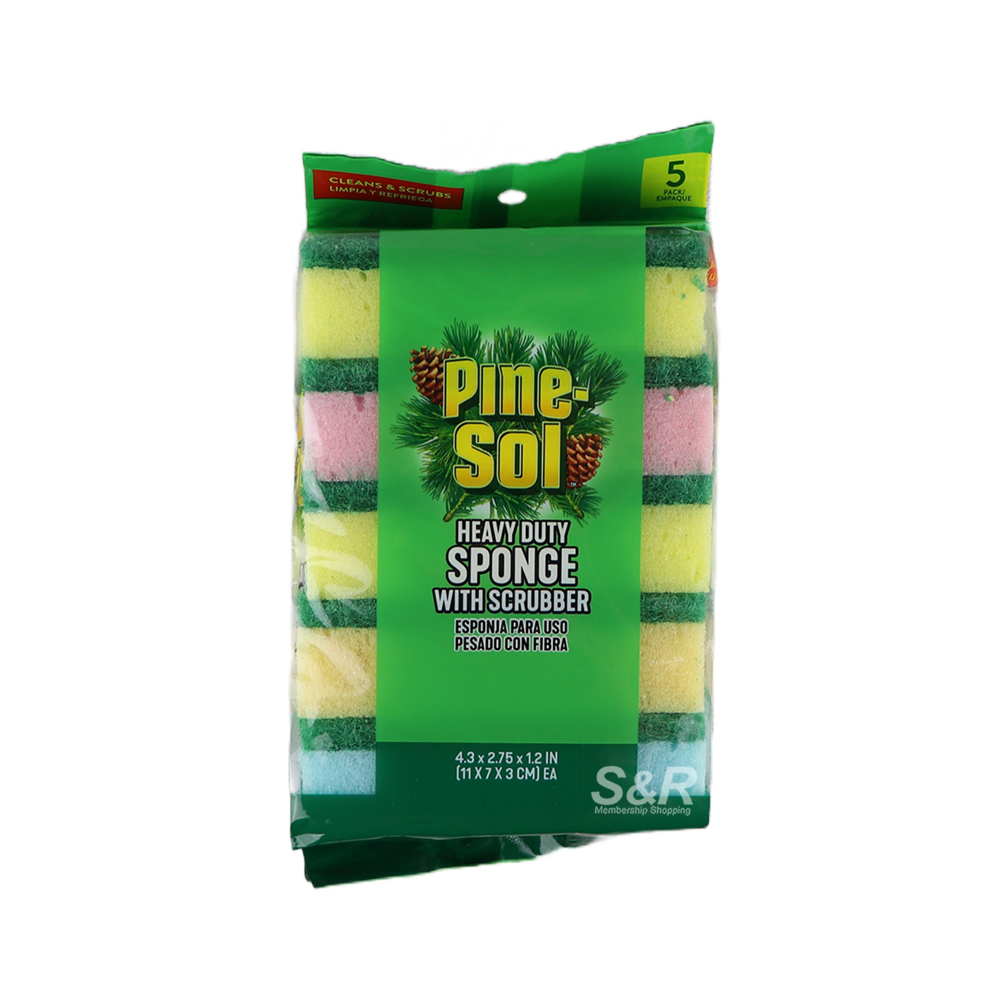 Pine-Sol Heavy Duty Sponge With Scrubber 5pcs Pine-Sol Heavy Duty Sponge With Scrubber 5pcs